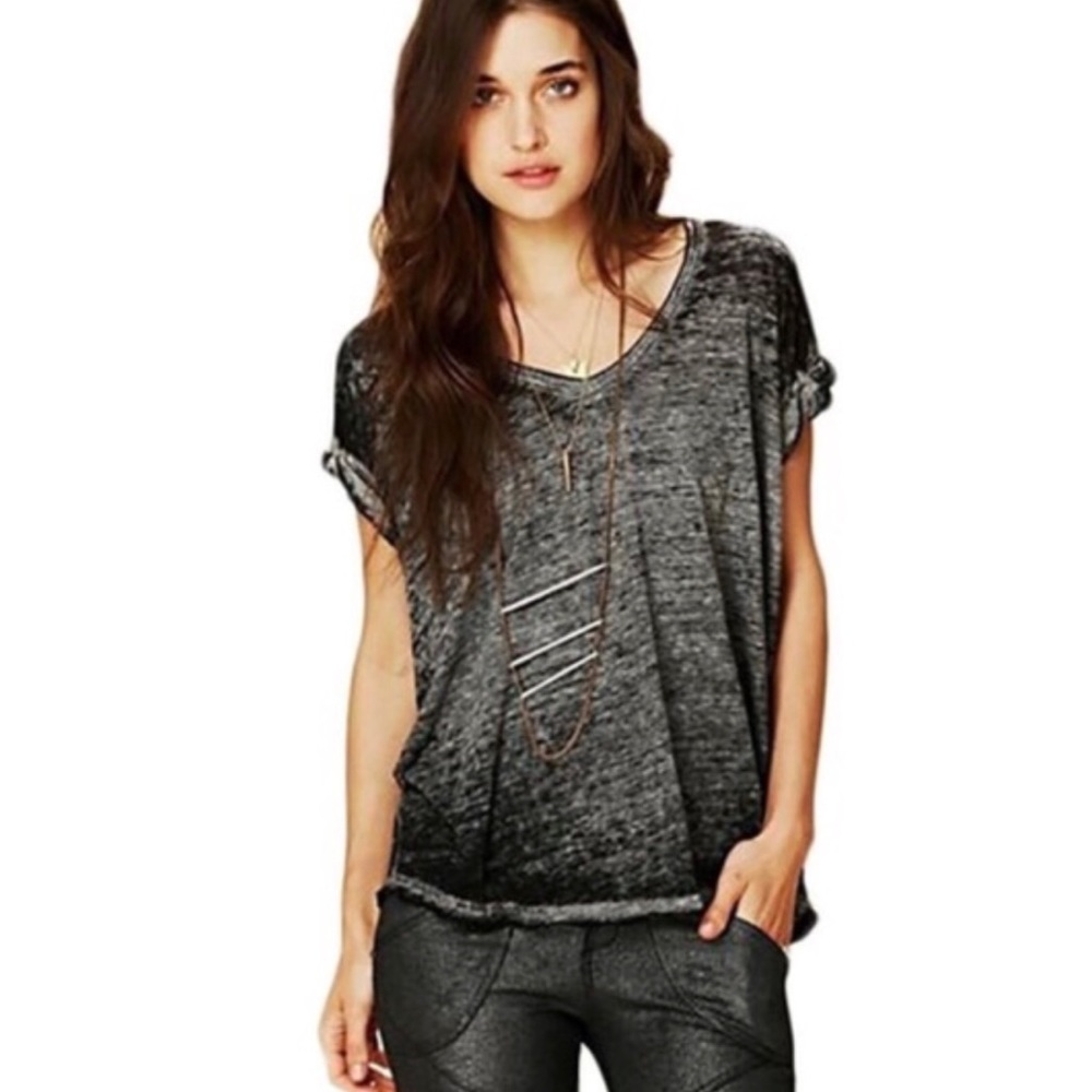 Free People Beach pink oversized rolled sleeve top - Picture 8 of 8